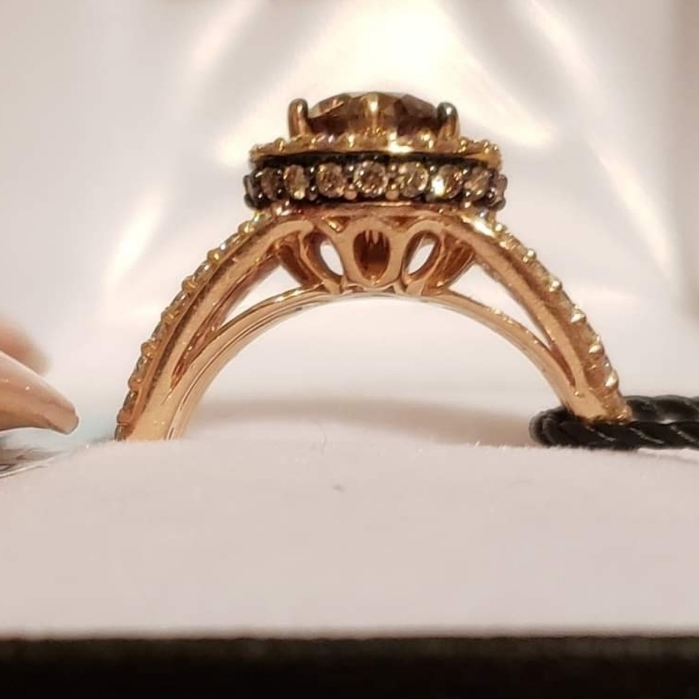 Le Vian® Bridal Chocolate & Vanilla Diamond 14k Strawberry Gold - Picture 5 of 7